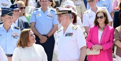 Astrid Pérez con el Rey Felipe VI este sábado en Gran Canaria