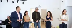 Marci Acuña en su visita a la sede Asociación +Familia.