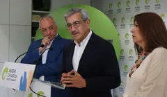 Román Rodríguez este viernes explicando cómo va a ser el importante encuentro de Nueva Canarias
