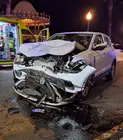 Imagen de cómo quedó uno de los vehículos siniestrados