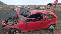 Estado del vehículo tras el vuelco.