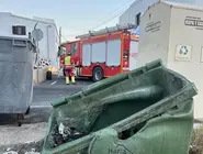 Así quedó el contenedor tras el incendio