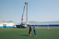 El Ayuntamiento de Arrecife instala nuevo alumbrado led en el Campo de Fútbol de Argana Alta