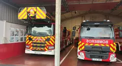 El equipo de bomberos tras su salida a cubrir el incidente.