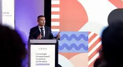 Imagen de Oswaldo Betancort el día que presentó la estrategia del Cabildo en materia de turismo.