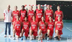 Las jugadoras del Ariagona antes del encuentro.