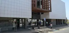 Imagen de la entrada a los juzgados de Arrecife. 