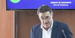 Óscar Pérez en una intervención reciente en el Pleno del Cabildo de Lanzarote. 