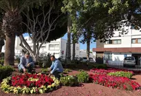 El alcalde de Arrecife Yonathan de Le&oacute;n y el concejal de Parques y Jardines, Roberto Herbon,