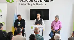 Sheilla Guill&eacute;n en una comparecencia con sus compa&ntilde;eros de partido.