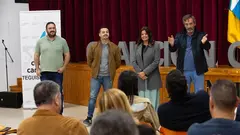 Javier D&iacute;az, David Toledo, Olivia Duque y Pedro San Gin&eacute;s en la Jornada puertas abiertas de CC en Teguise.