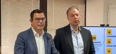 Antonio Ortega junto a Pablo Rodr&iacute;guez en una rueda de prensa.