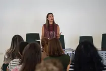 Maite Corujo durante un evento del Ayuntamiento de Arrecife 