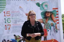 Nori Mach&iacute; en su visita al stand de Saborea Lanzarote en St. Patrick&rsquo;s Festival.