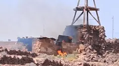 Momento en el que se produce el incendio en la improvisada vivienda que hay en las Salinas de Puerto Naos