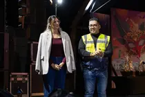 Kevin Cortes junto a su compañera Davinia Déniz en un acto del Carnaval.