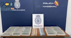 Imagen del material y el dinero incautado por la Polic&iacute;a Nacional