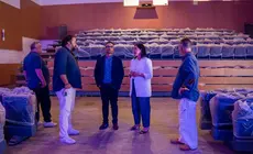 La concejal de Cultura y el primer teniente de alcalde de Arrecife visitando las obras