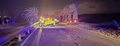 Imagen del grav&iacute;simo accidente que se produjo en la carretera de Costa Teguise