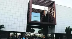 Imagen de la entrada al Palacio de Justicia de Arrecife. 