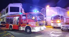 Momento de la actuaci&oacute;n de los bomberos.