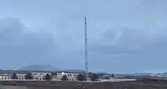 Estructura colocada en la zona de La Santa.