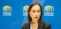 Nira Fierro en una comparecencia ante los medios.