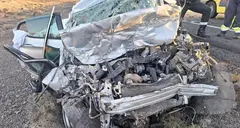 Imagen de c&oacute;mo qued&oacute; el coche totalmente destrozado tras el impacto
