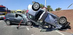 Imagen de c&oacute;mo quedaron los veh&iacute;culos tras el impresionante accidente