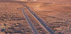 Imagen a&eacute;rea de la carretera de Playa Blanca. 