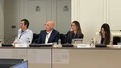 Mar&iacute;a Fern&aacute;ndez durante la reuni&oacute;n.
