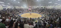 Impresionante aspecto en el terrero de Tinajo una vez m&aacute;s para ver las dos finales de lucha de este viernes
