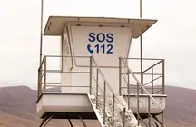 Puesto de vigilancia en la playa de Famara.