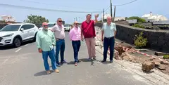 Jos&eacute; Juan Cruz, Nicol&aacute;s Saavedra, Ulpiano Calero y Sergio Garc&iacute;a en las obras que se est&aacute;n realizando.