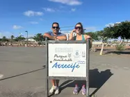 Yoné Caraballo y Sheila Guillén en el Parque de Maneje.