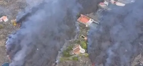 Imagen aérea de la zona tomada por el Ejército. 