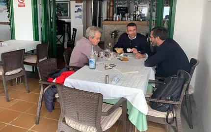 Imagen de archivo de un encuentro entre José Torres Stinga, Oswaldo Betancort y Pedro San Ginés.