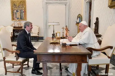 Fernando Clavijo durante la visita que le hizo al Papa Francisco.