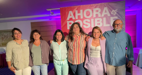 Nicol&aacute;s Saavedra en un acto de PODEMOS.