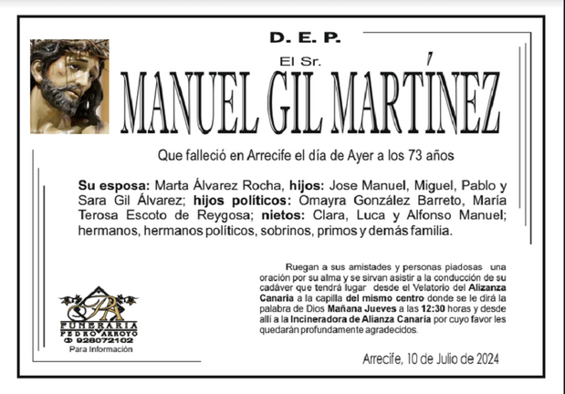 Esquela Manuel Gil Martínez.