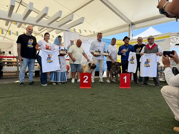 Club lanzaroteo presa canario en el parque Ramírez Cerdá.
