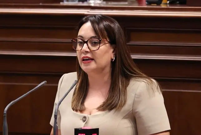 Cristina Calero en el Parlamento de Canarias.
