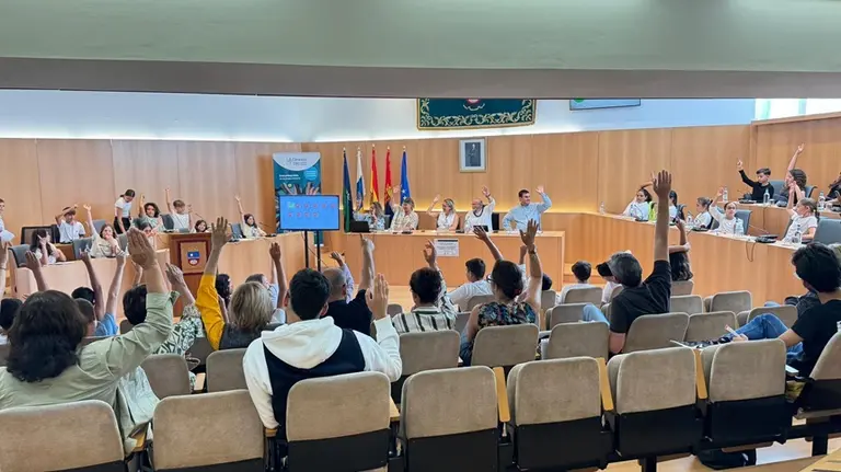 El colegio La Asomada-Mácher en el pleno escolar del Ayuntamiento de Tías.