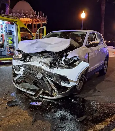 Imagen de cómo quedó uno de los vehículos siniestrados