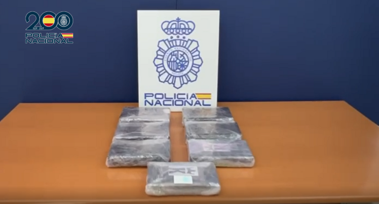 Cocaína incautada por la Policía Nacional.