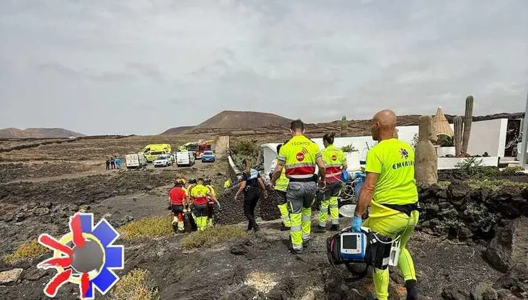 Imagen del traslado del cuerpo del fallecido.