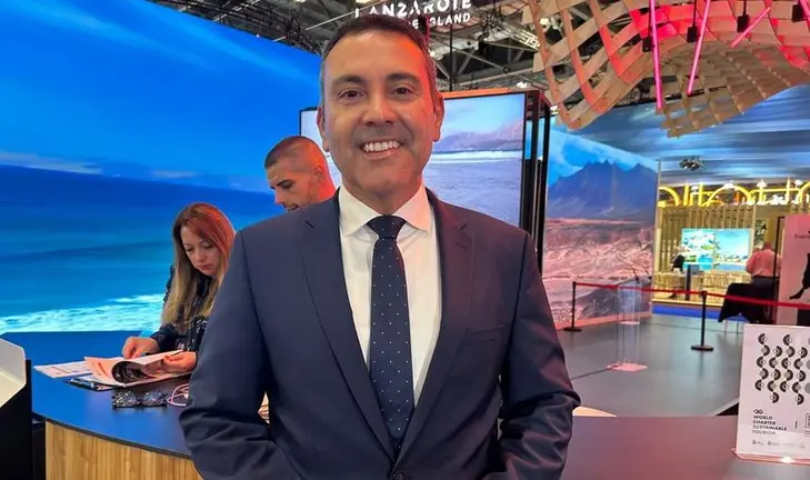 Oswaldo Betancort este martes en la World Travel Market de Londres.