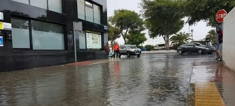 Imagen de archivo de lluvias caídas en Arrecife. 