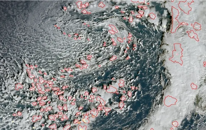 Mapa de las lluvias de este miércoles.