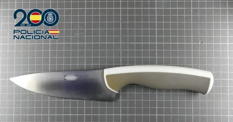 Imagen del arma blanca empleada por el agresor.